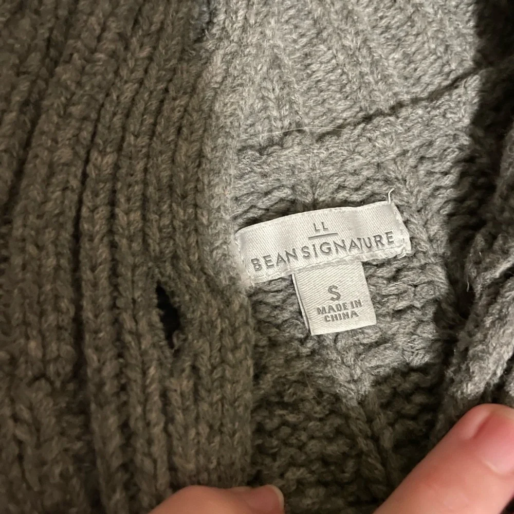 L.L. Bean Gray and Blue Cardigan Sweater - Picture 2 of 6